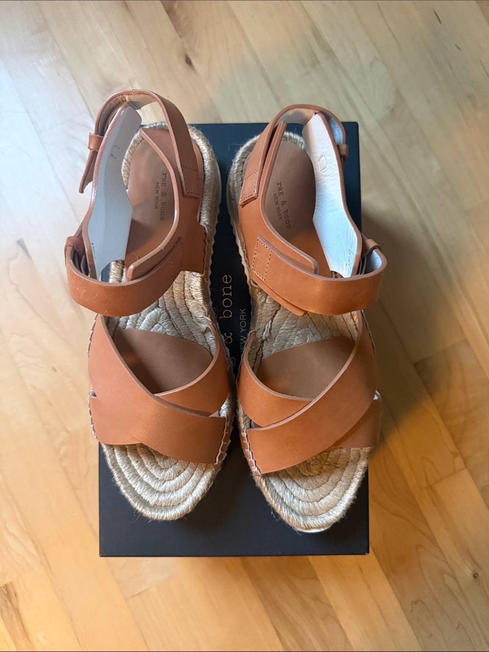 rag & bone Tan Leather Espadrille platform Sandals